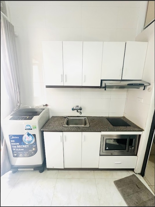 Phòng trọ Studio 25m2 tại Friends Team Mễ Trì Hạ - Nam Từ Liêm - Phòng bếp