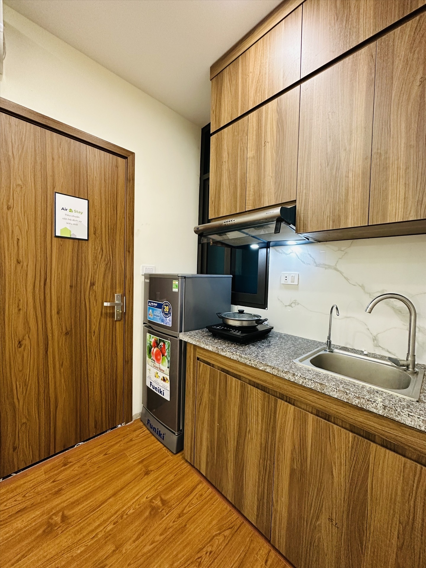 Phòng trọ Studio 20m2 tại NV Home Võ Chí Công - Cầu Giấy - Phòng bếp