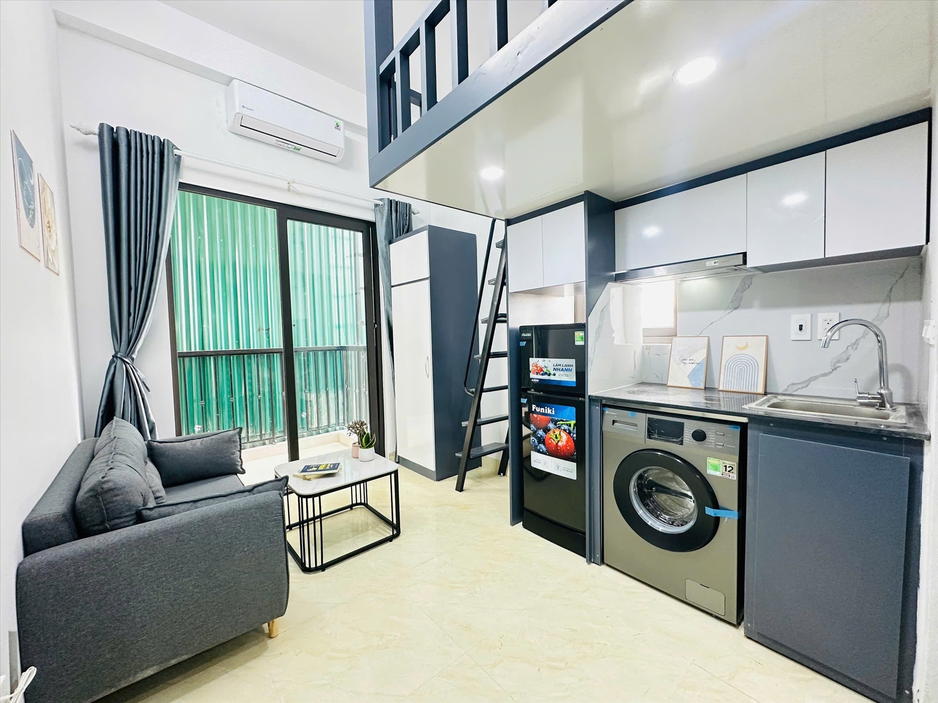 Phòng trọ Studio 25m2 tại NV Home Xã Đàn - Đống Đa - Phòng khách