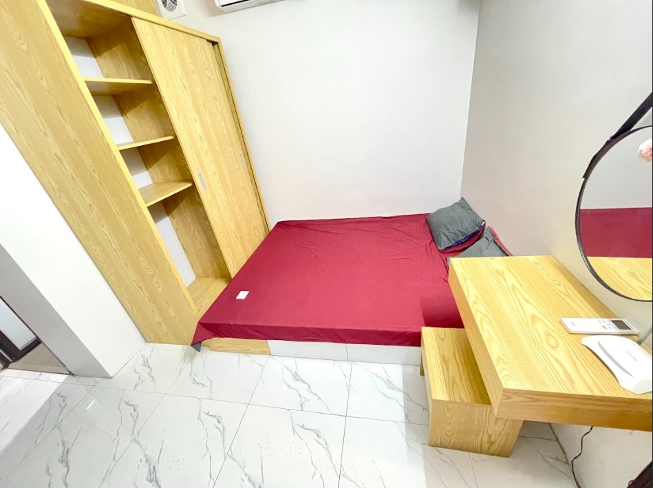 Phòng trọ Studio 28m2 tại HappyHomes Lạc Long Quân - Cầu Giấy - Phòng ngủ