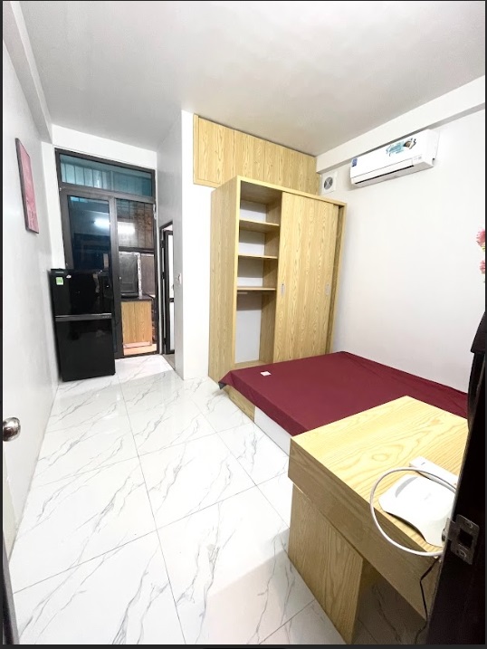 Phòng trọ Studio 28m2 tại HappyHomes Lạc Long Quân - Cầu Giấy - Phòng ngủ