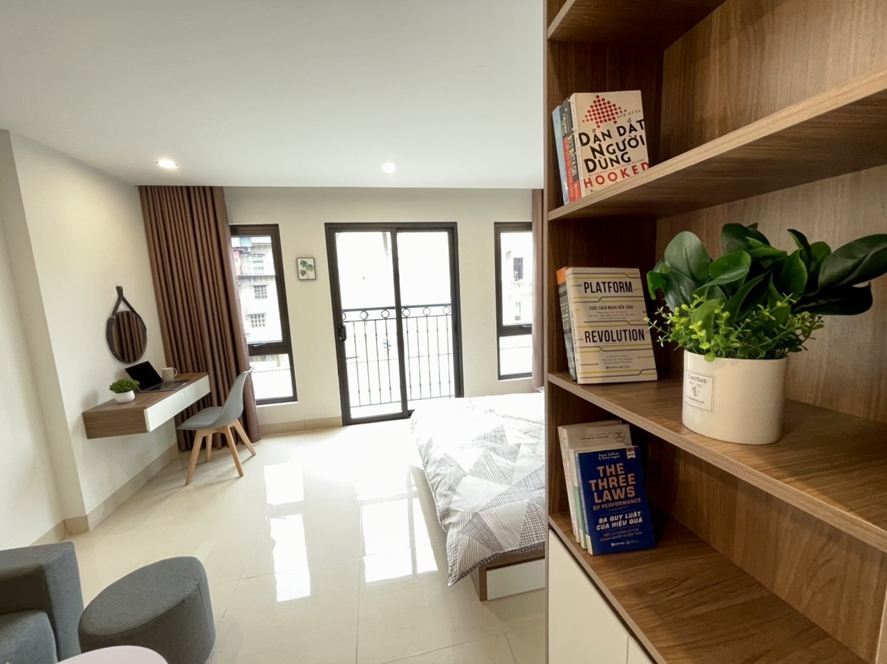 Phòng trọ Studio 40m2 tại Airstay Vũ Ngọc Phan - Đống Đa - Phòng ngủ