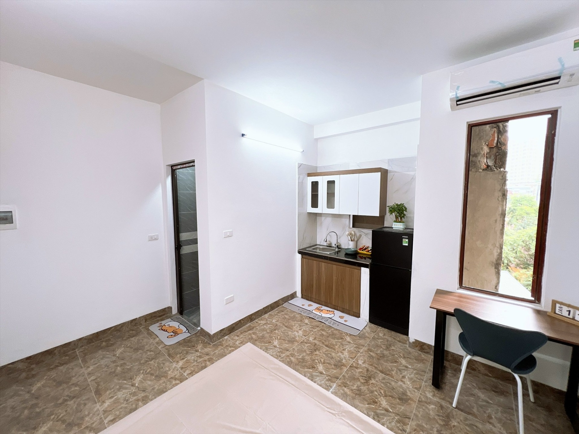 Phòng trọ Studio 22m2 tại QHOME Trung Kính - Cầu Giấy - Phòng bếp