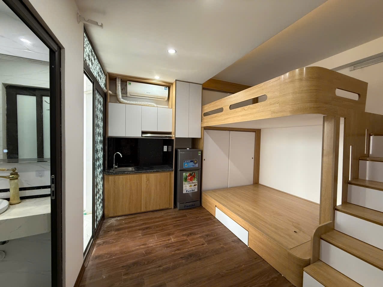 Phòng trọ Studio 25m2 tại Friends Team Khương Trung - Thanh Xuân - Phòng ngủ