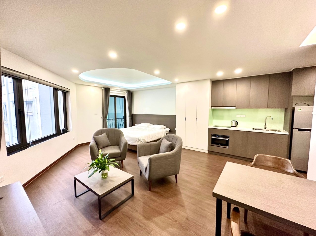 Phòng trọ Studio 50m2 tại Blue Homes Nguyễn Đình Thi - Tây Hồ - Phòng khách