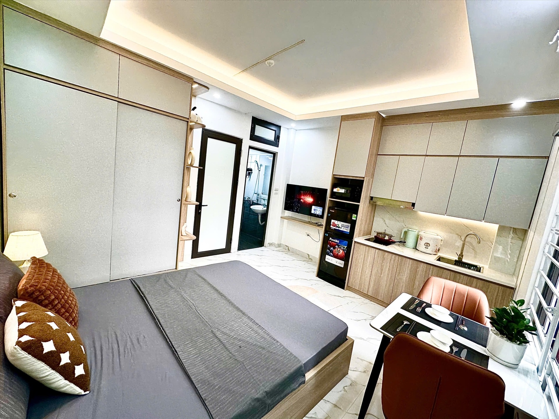 Phòng trọ Studio 20m2 tại Blue Homes Thụy Khuê - Tây Hồ - Phòng ngủ