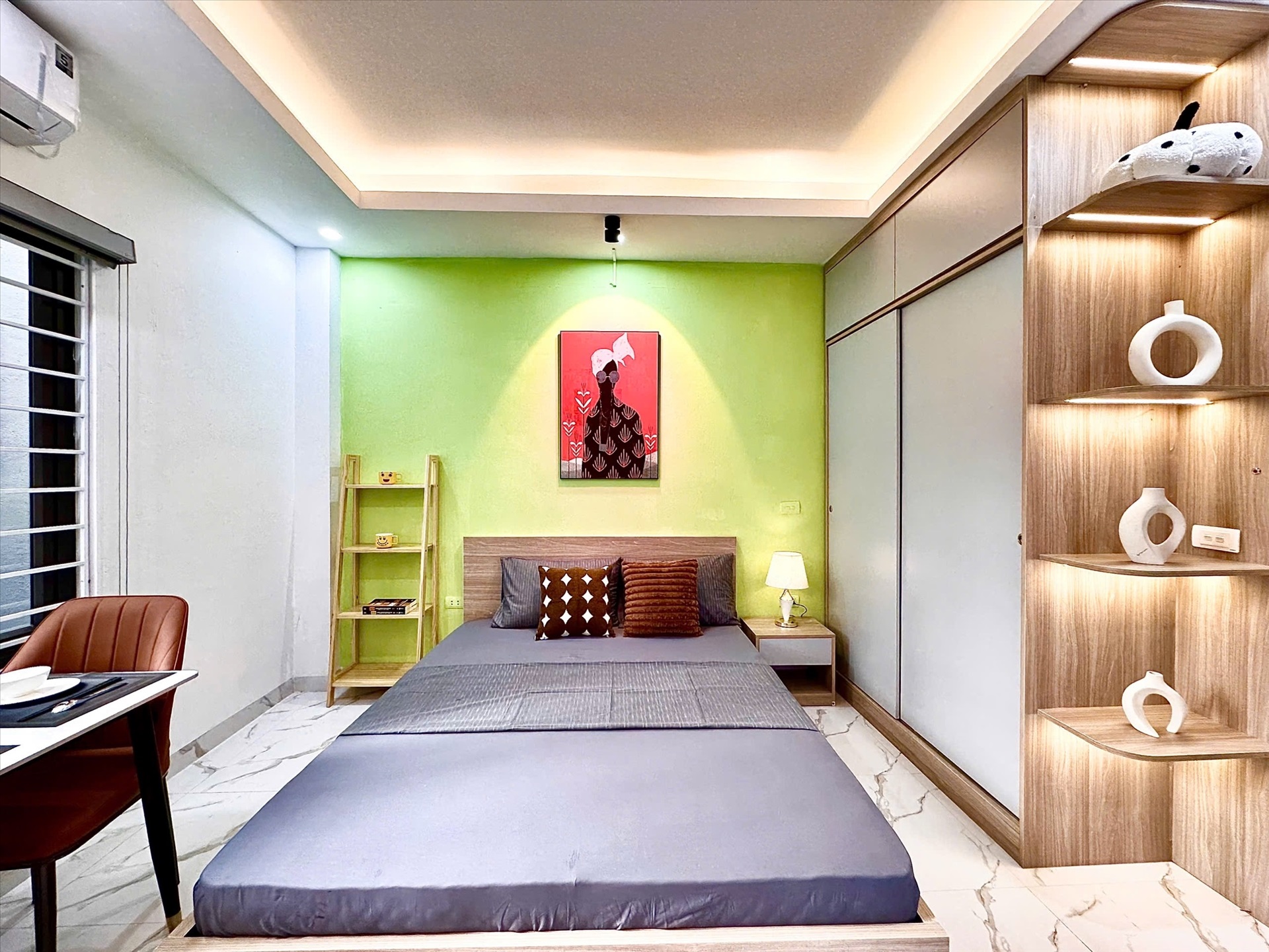 Phòng trọ Studio 20m2 tại Blue Homes Thụy Khuê - Tây Hồ - Phòng ngủ