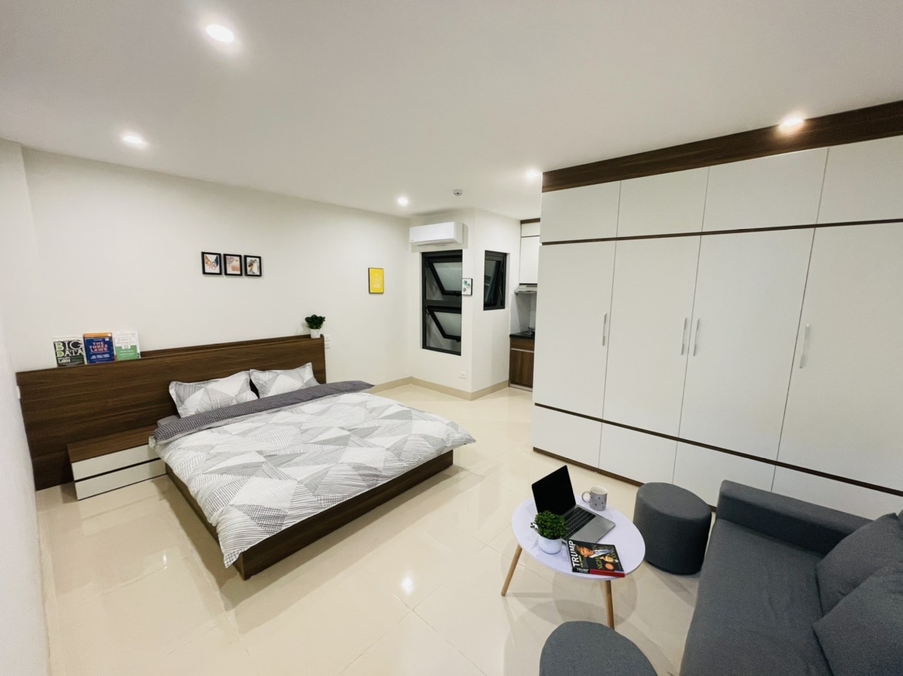 Phòng trọ Studio 25m2 tại Airstay Vũ Ngọc Phan - Đống Đa - Phòng ngủ