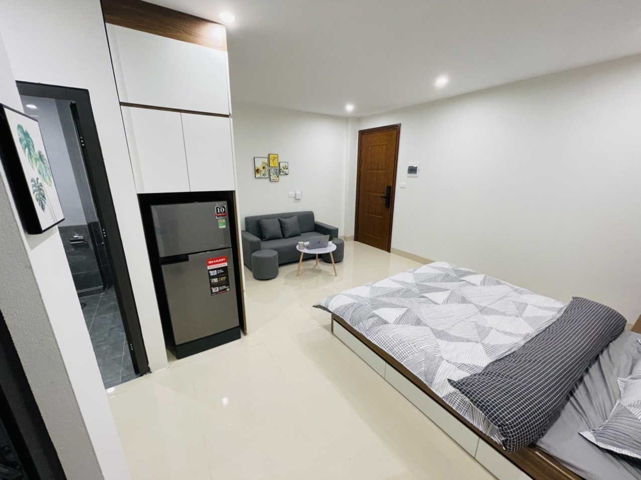 Phòng trọ Studio 25m2 tại Airstay Vũ Ngọc Phan - Đống Đa - Phòng ngủ