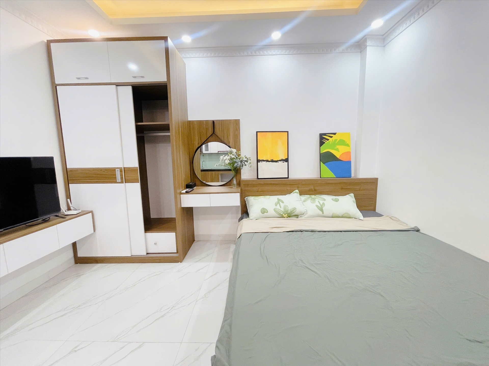 Phòng trọ Studio 25m2 tại Suha Home Đội Cấn - Ba Đình - Phòng ngủ
