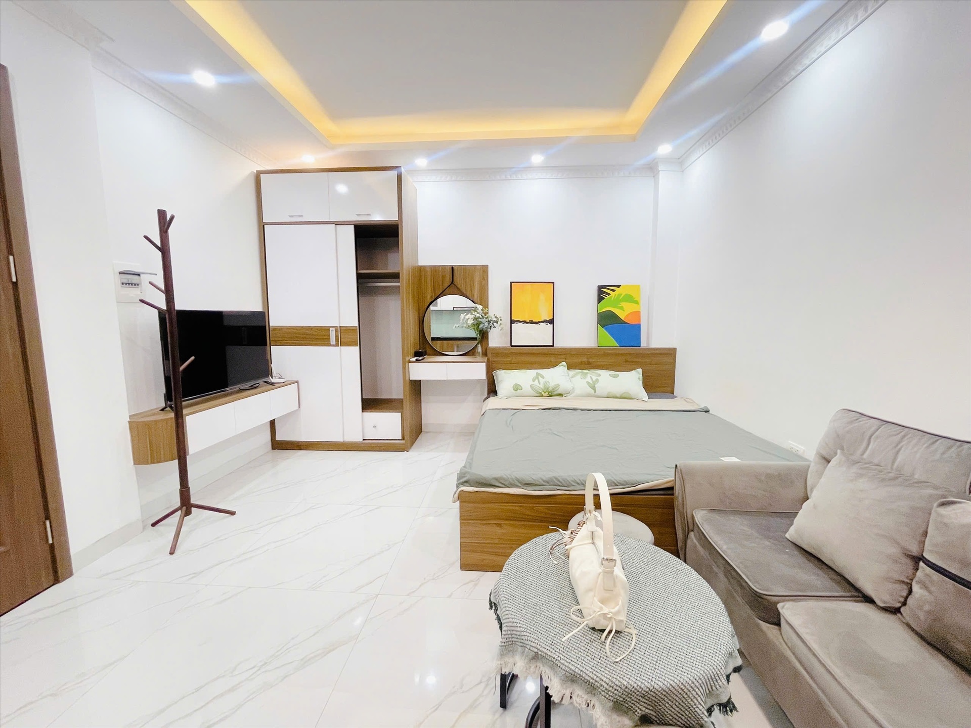 Phòng trọ Studio 25m2 tại Suha Home Đội Cấn - Ba Đình - Phòng ngủ