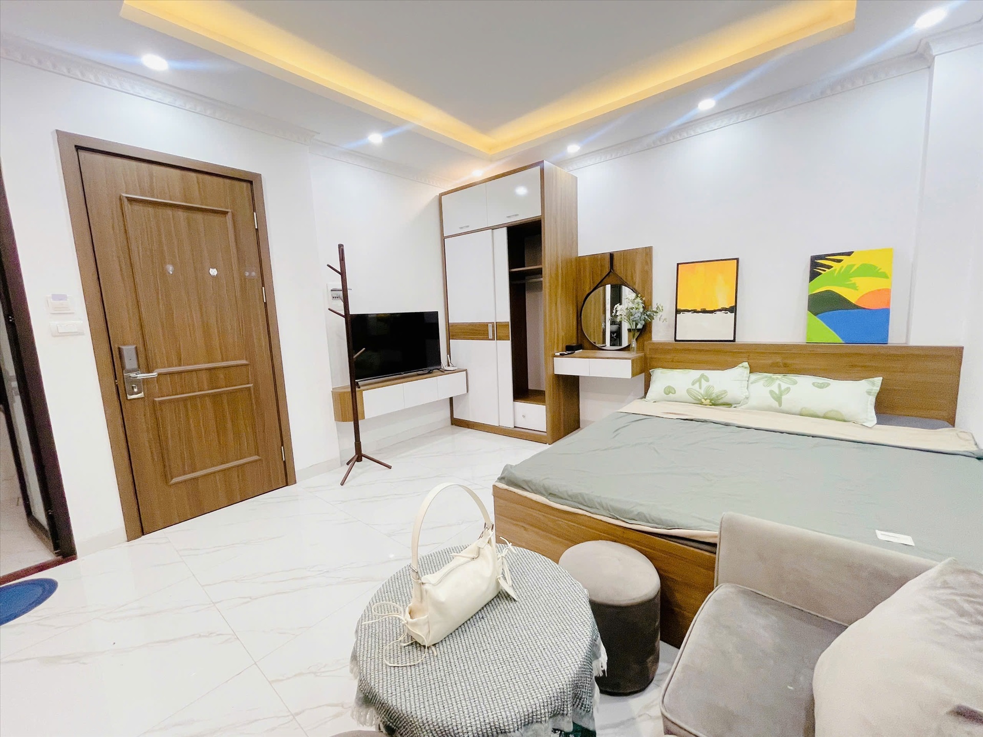 Phòng trọ Studio 25m2 tại Suha Home Đội Cấn - Ba Đình - Phòng ngủ