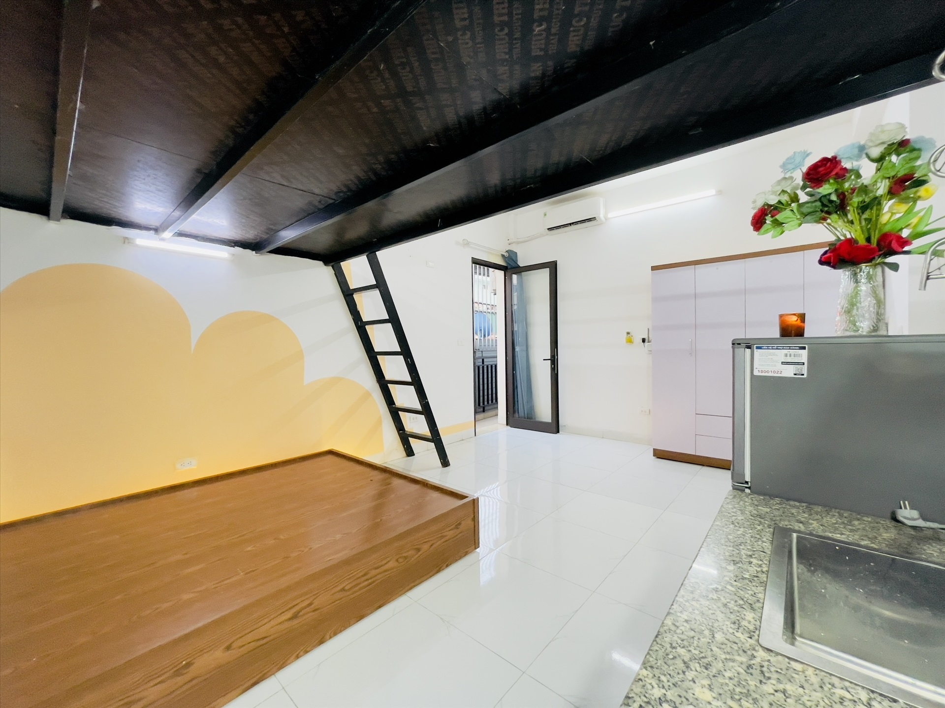 Phòng trọ Studio 35m2 tại Salahomes Kim Giang - Hoàng Mai - Phòng ngủ
