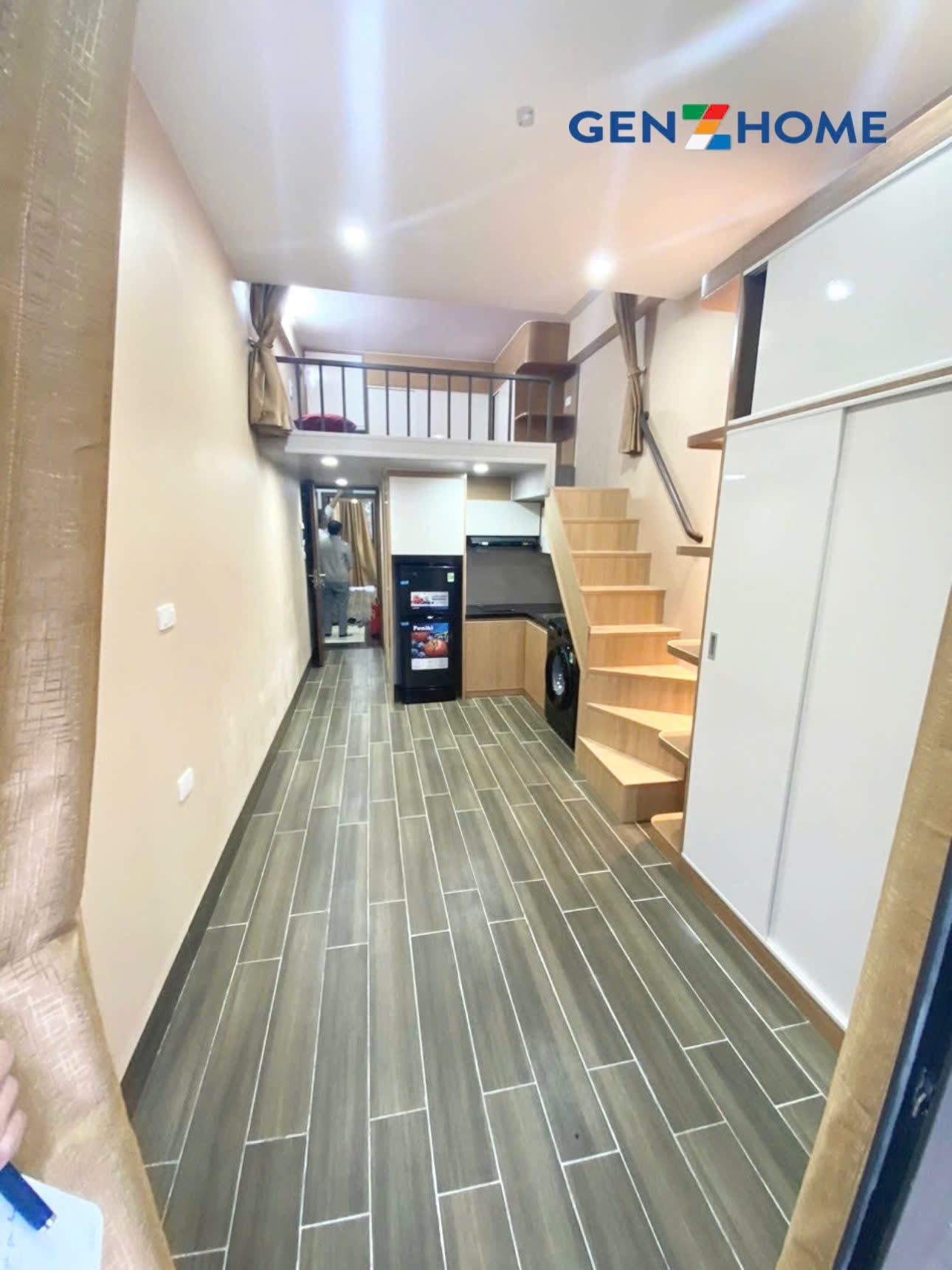 Phòng trọ Duplex 25m2 tại GENZ Home Kiều Mai - Bắc Từ Liêm - Phòng khách