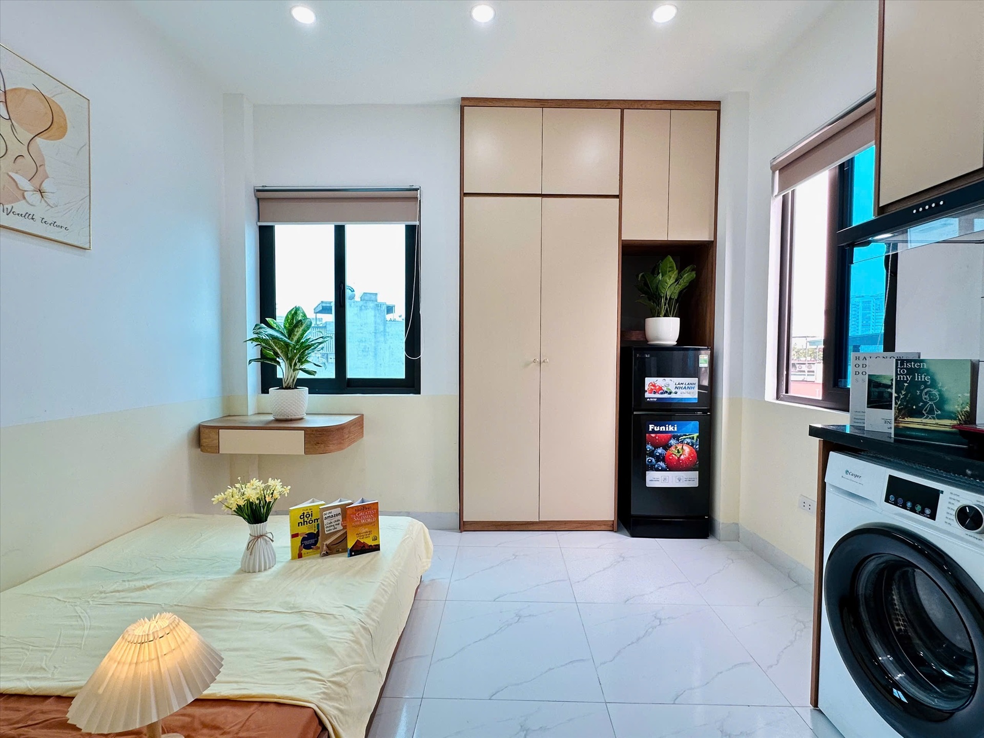 Phòng trọ Studio 20m2 tại Suha Home Tam Trinh - Hoàng Mai - Phòng ngủ