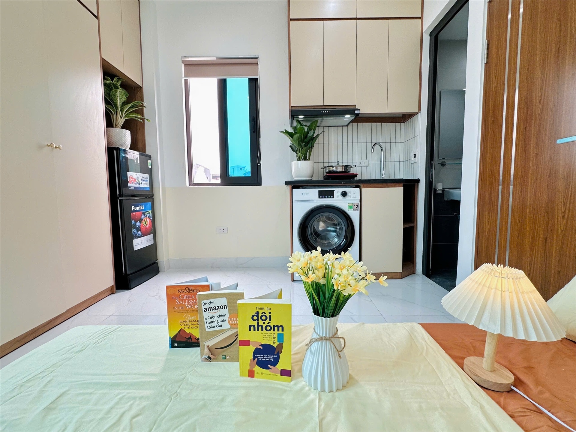 Phòng trọ Studio 20m2 tại Suha Home Tam Trinh - Hoàng Mai - Phòng bếp