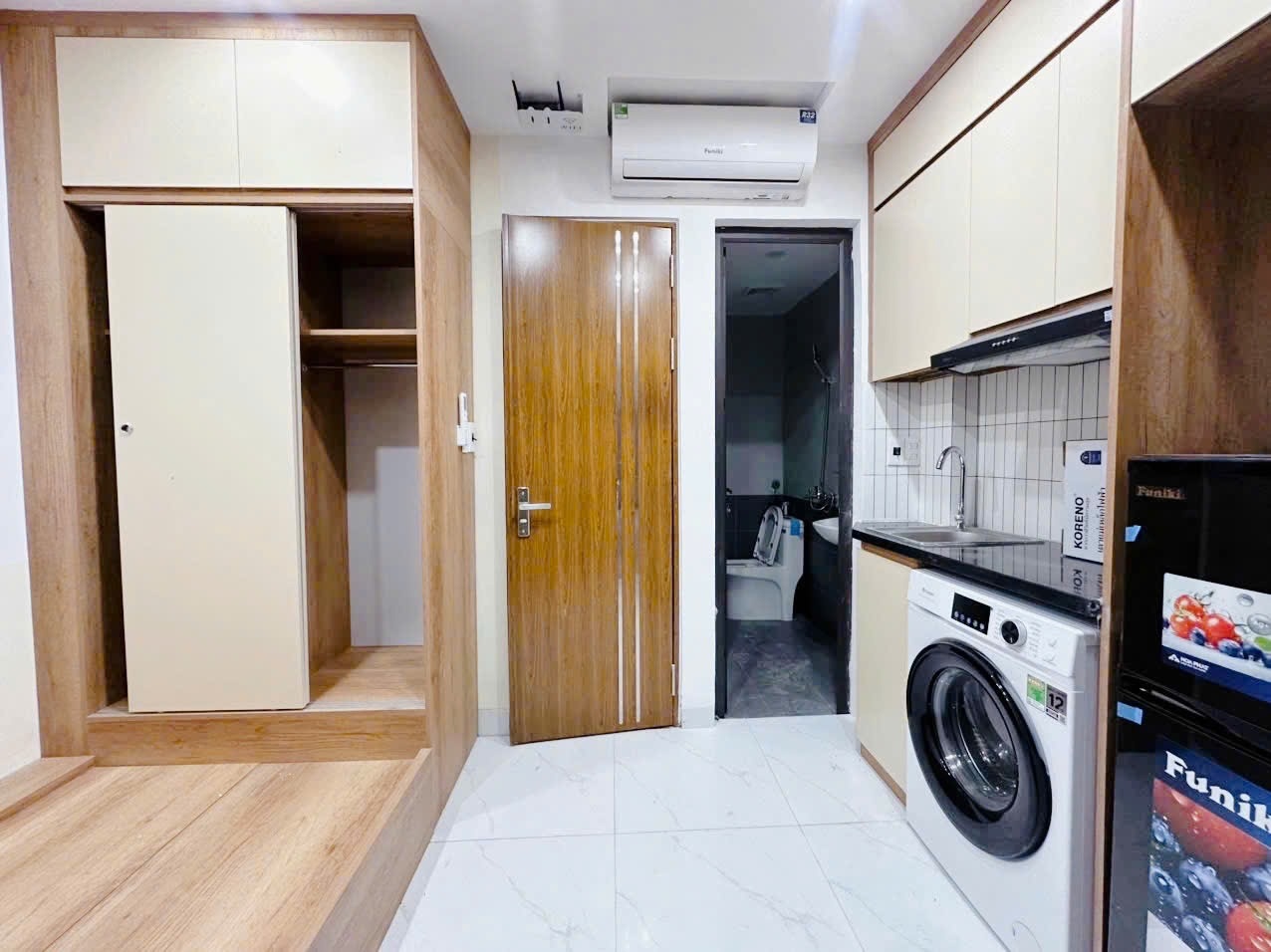 Phòng trọ Studio 20m2 tại Suha Home Tam Trinh - Hoàng Mai - Phòng bếp