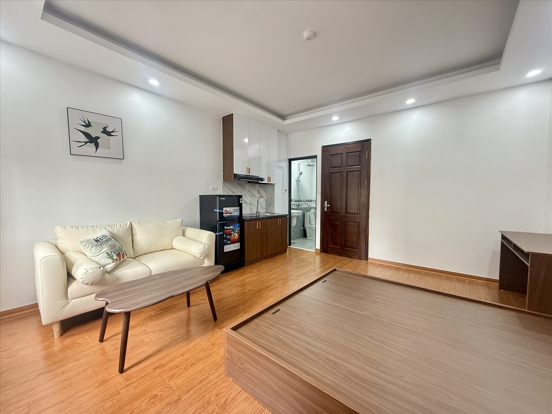 Phòng trọ Studio 25m2 tại TH Apartment Xuân Đỉnh - Bắc Từ Liêm - Phòng khách