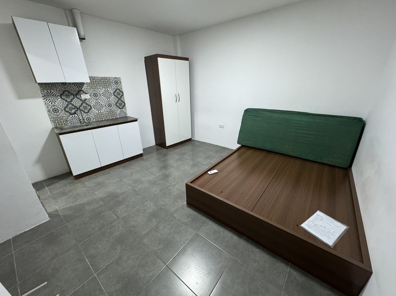 Phòng trọ Studio 20m2 tại NV Home Hoàng An - Đống Đa - Phòng ngủ
