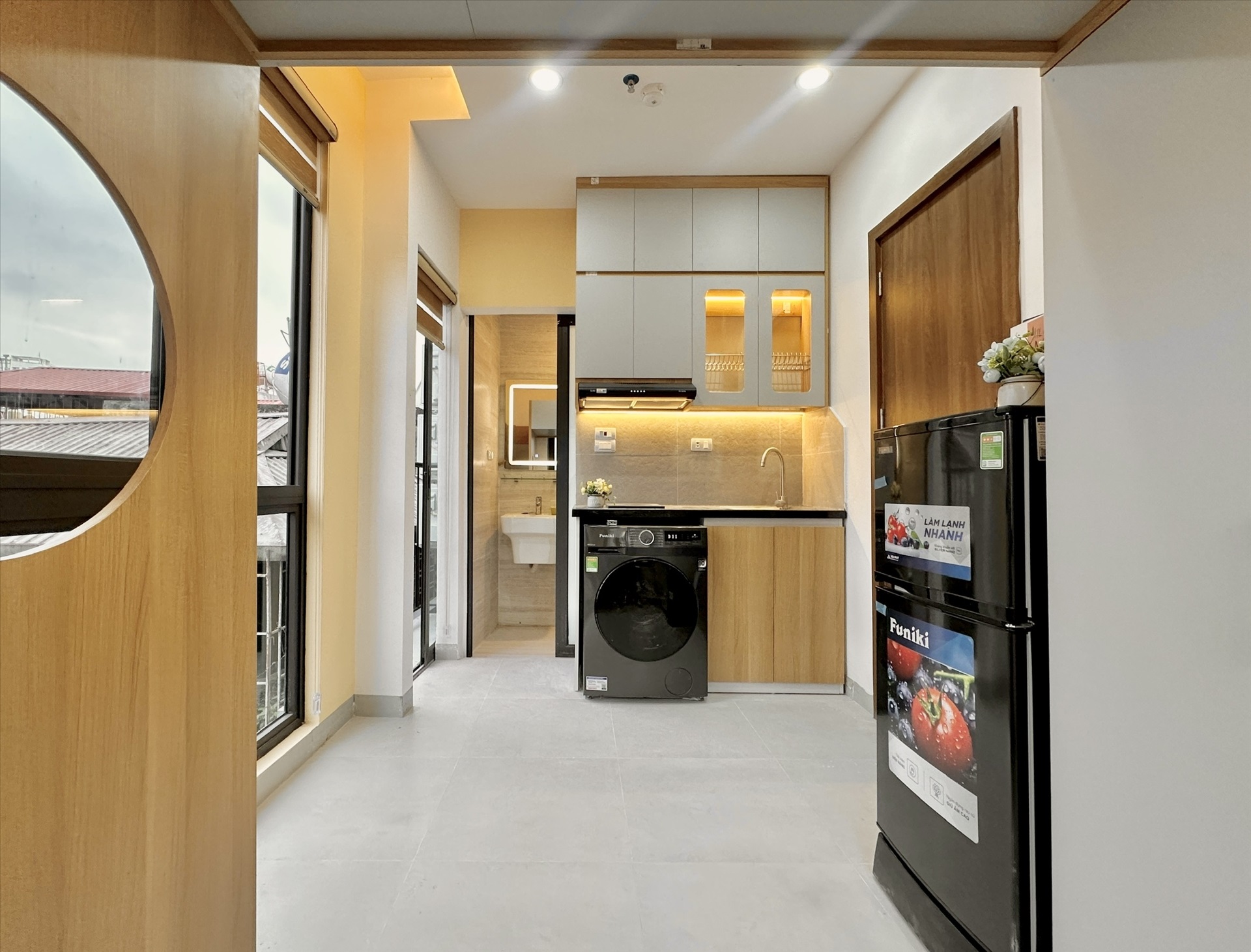 Phòng trọ Duplex 20m2 tại AK Land Phạm Văn Đồng - Bắc Từ Liêm - Phòng bếp