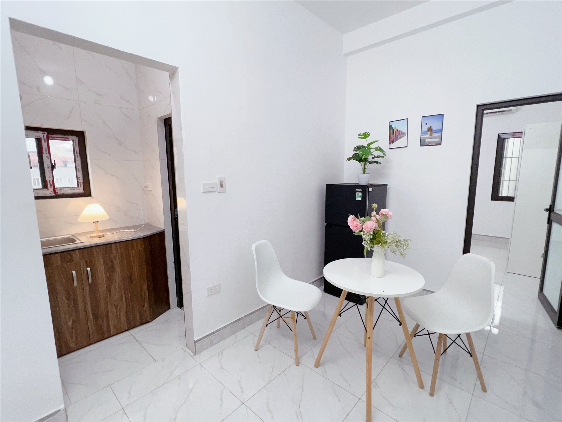 Phòng trọ Studio 25m2 tại Happyhomes Hồ Tùng Mậu - Cầu Giấy - Phòng bếp