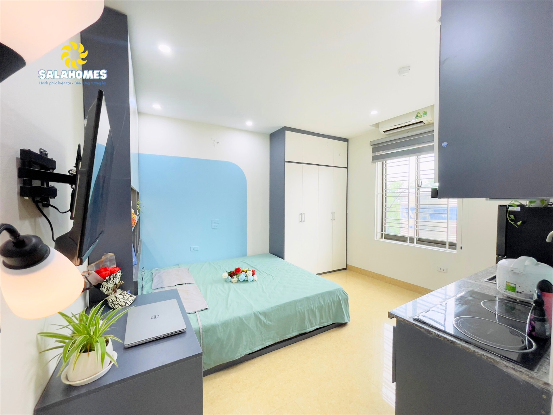 Phòng trọ Studio 30m2 tại Salahomes Hạ Yên Quyết - Cầu Giấy - Phòng ngủ
