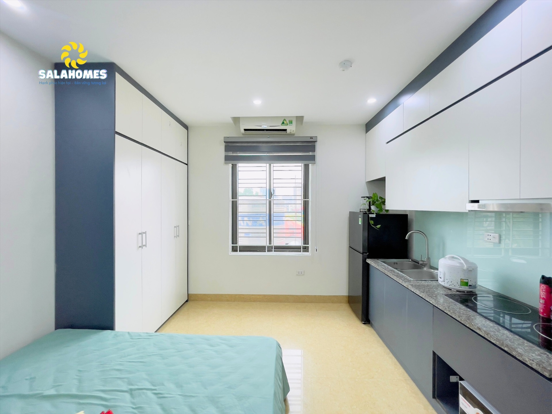 Phòng trọ Studio 30m2 tại Salahomes Hạ Yên Quyết - Cầu Giấy - Phòng bếp