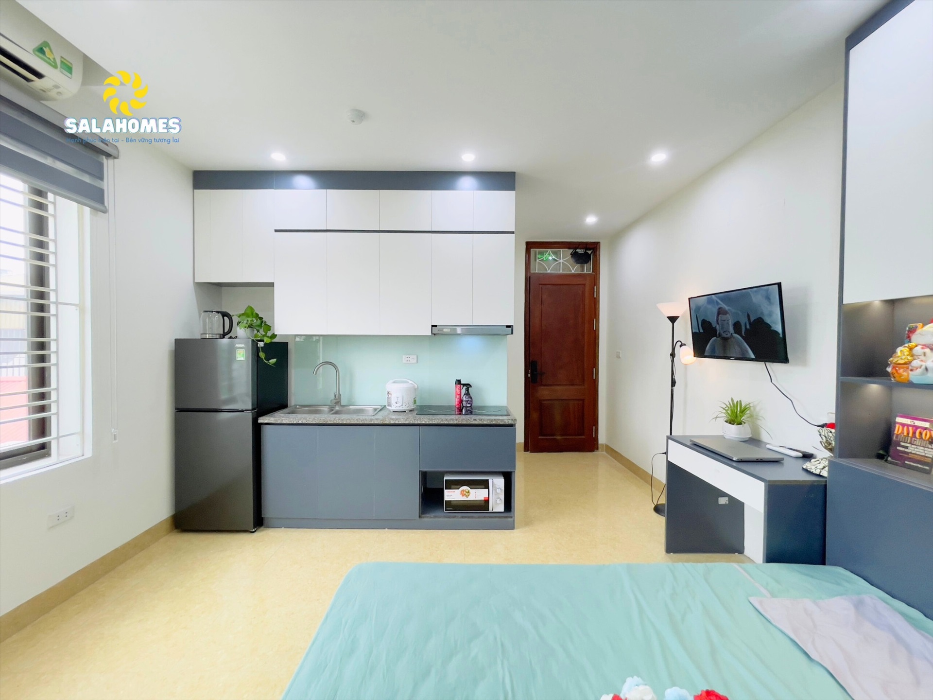 Phòng trọ Studio 30m2 tại Salahomes Hạ Yên Quyết - Cầu Giấy - Phòng bếp