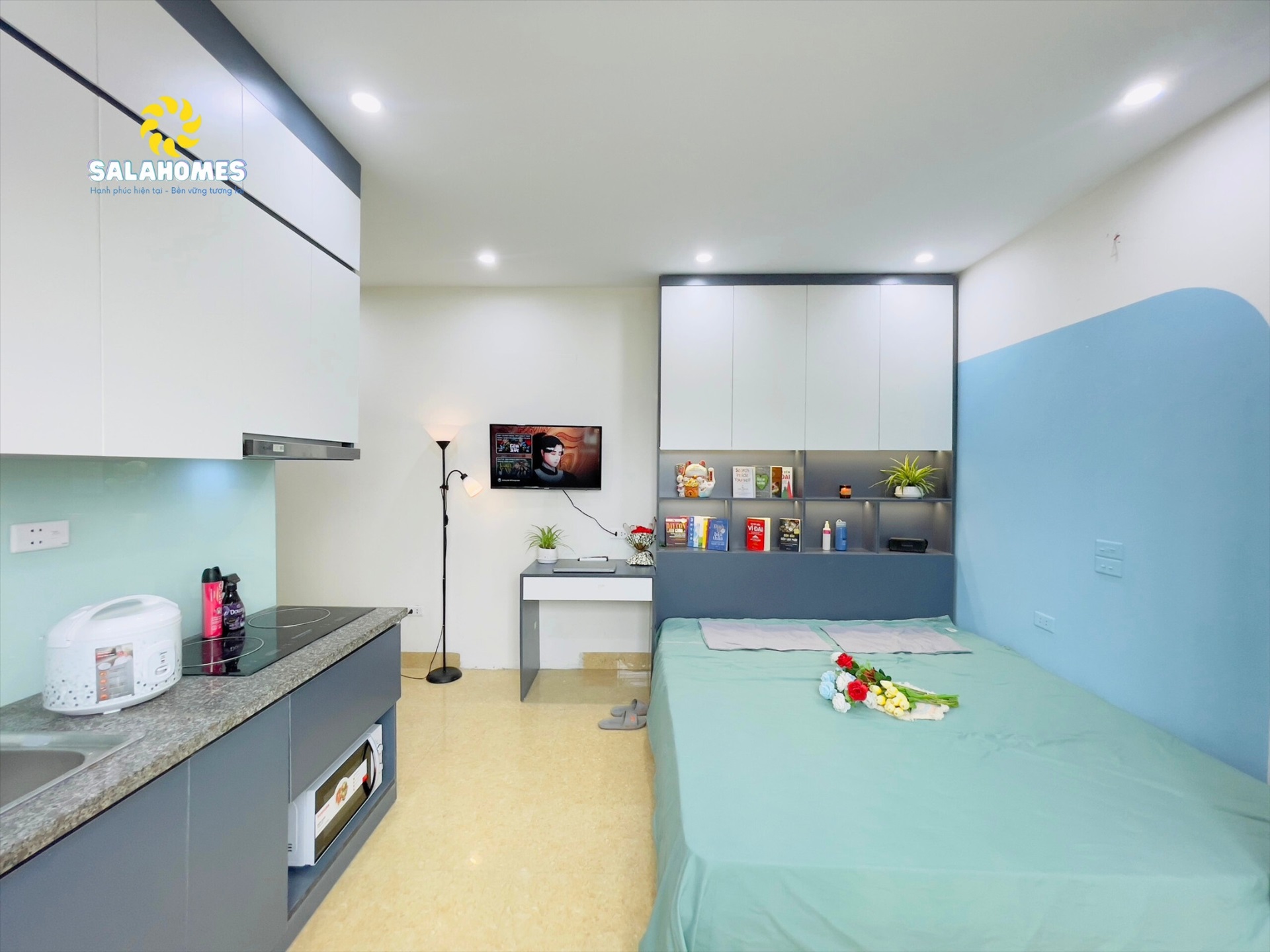 Phòng trọ Studio 30m2 tại Salahomes Hạ Yên Quyết - Cầu Giấy - Phòng ngủ