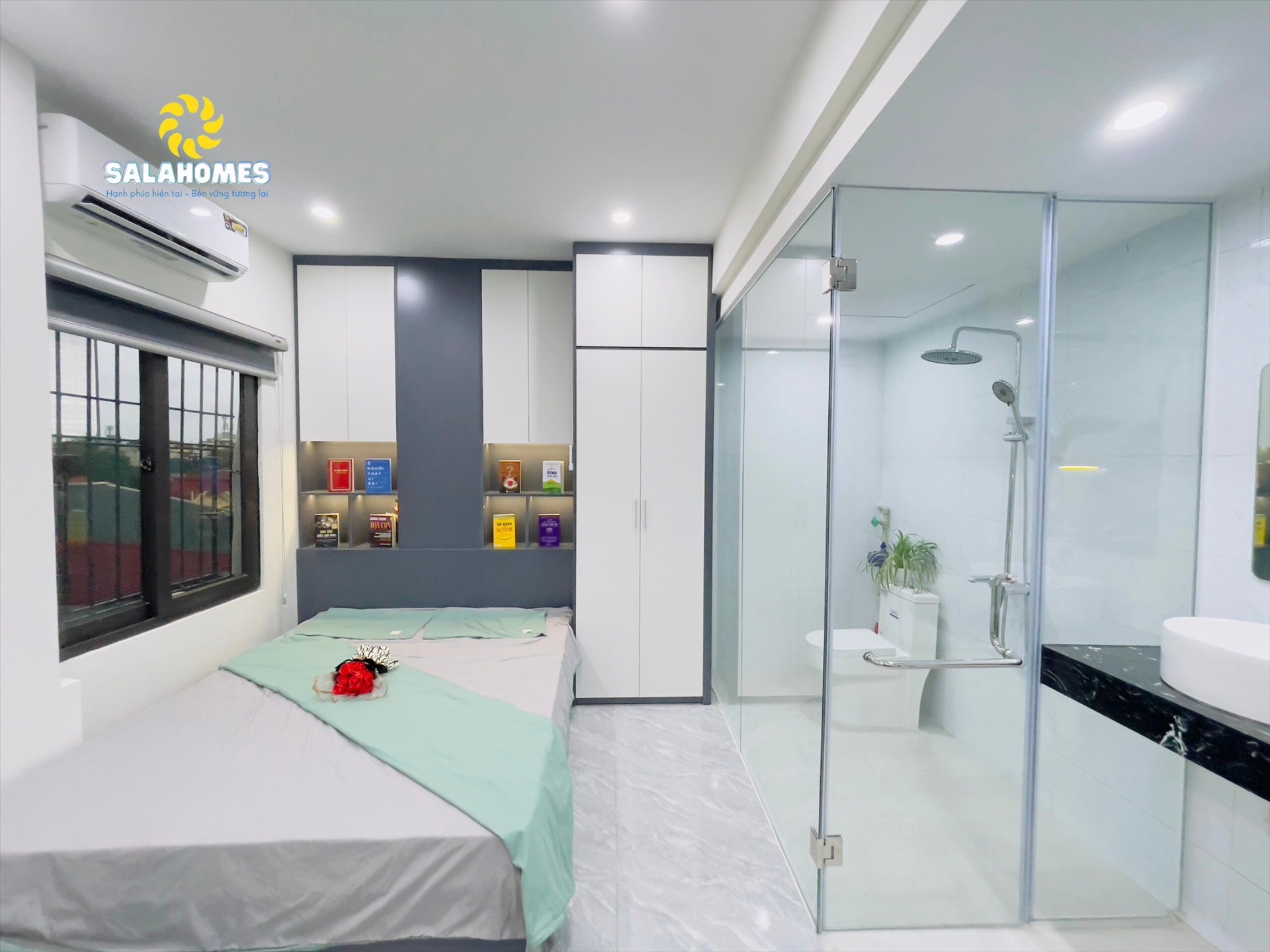 Phòng trọ Studio 35m2 tại Salahomes Hạ Yên Quyết - Cầu Giấy - Phòng ngủ