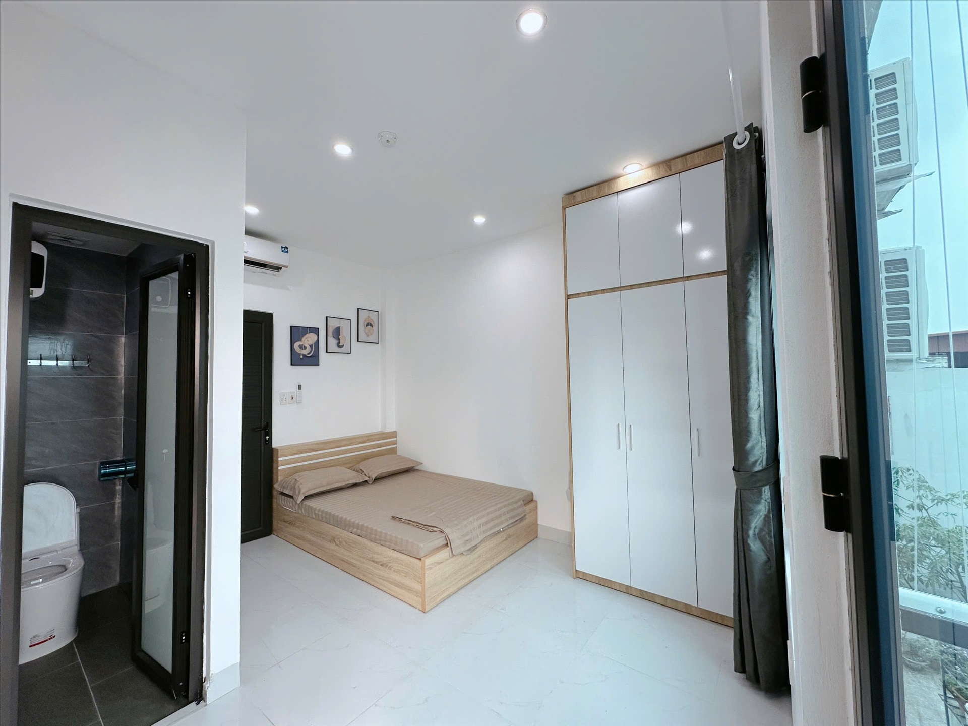 Phòng trọ Studio 25m2 tại Happyhomes Khương Trung - Thanh Xuân - Phòng ngủ