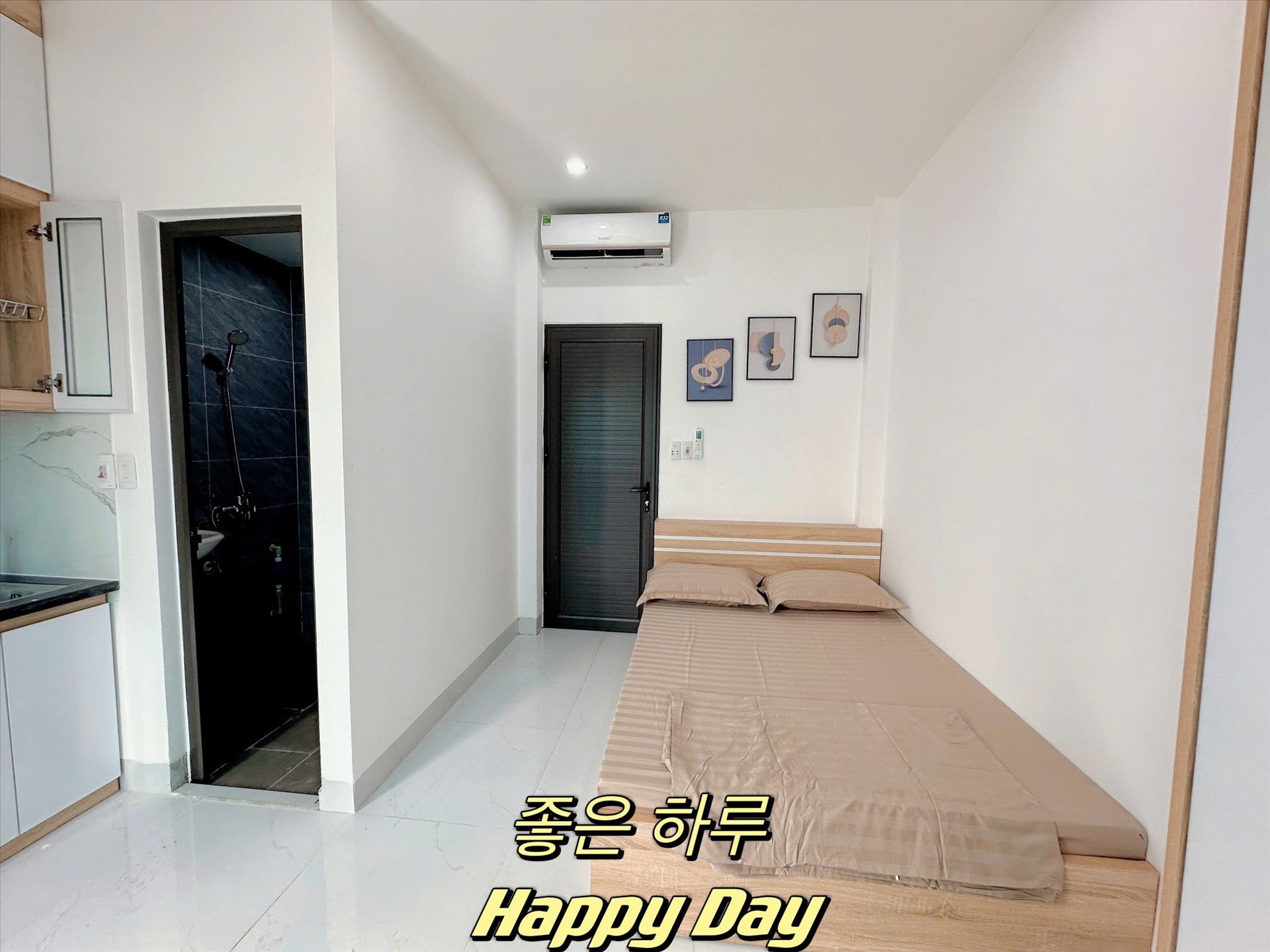 Phòng trọ Studio 25m2 tại Happyhomes Khương Trung - Thanh Xuân - Phòng ngủ