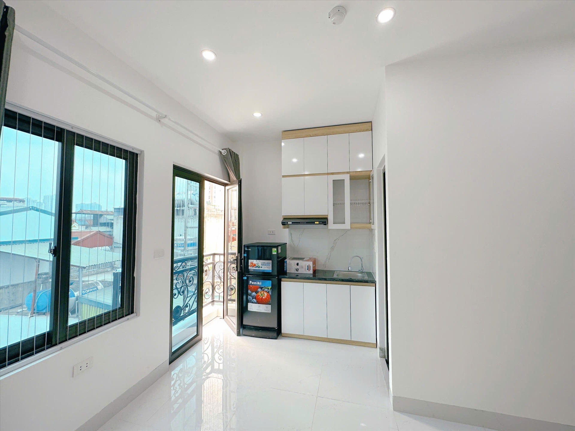 Phòng trọ Studio 25m2 tại Happyhomes Khương Trung - Thanh Xuân - Phòng bếp