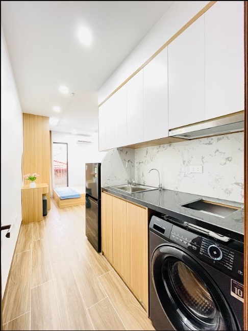 Phòng trọ Studio 25m2 tại Friends Team Tô Vĩnh Diện - Thanh Xuân - Phòng bếp