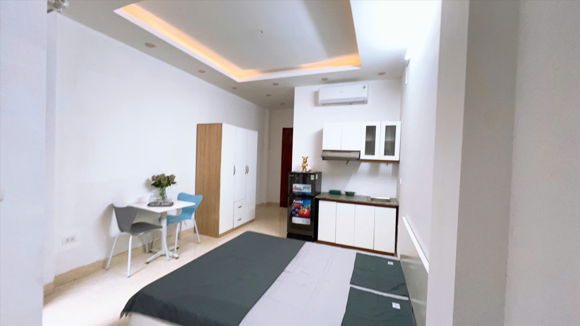 Phòng trọ Studio 28m2 tại QHOME Trần Duy Hưng - Cầu Giấy - Phòng ngủ