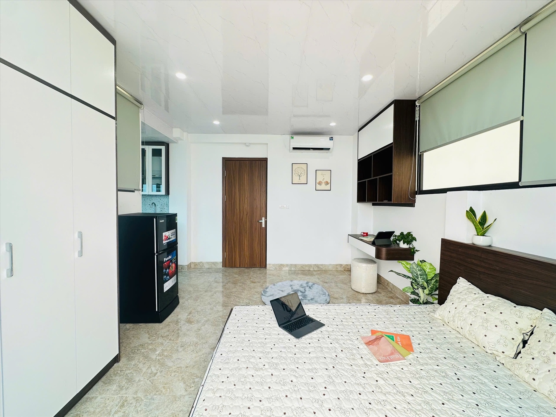 Phòng trọ Studio 35m2 tại NV Home Hào Nam - Đống Đa - Phòng ngủ