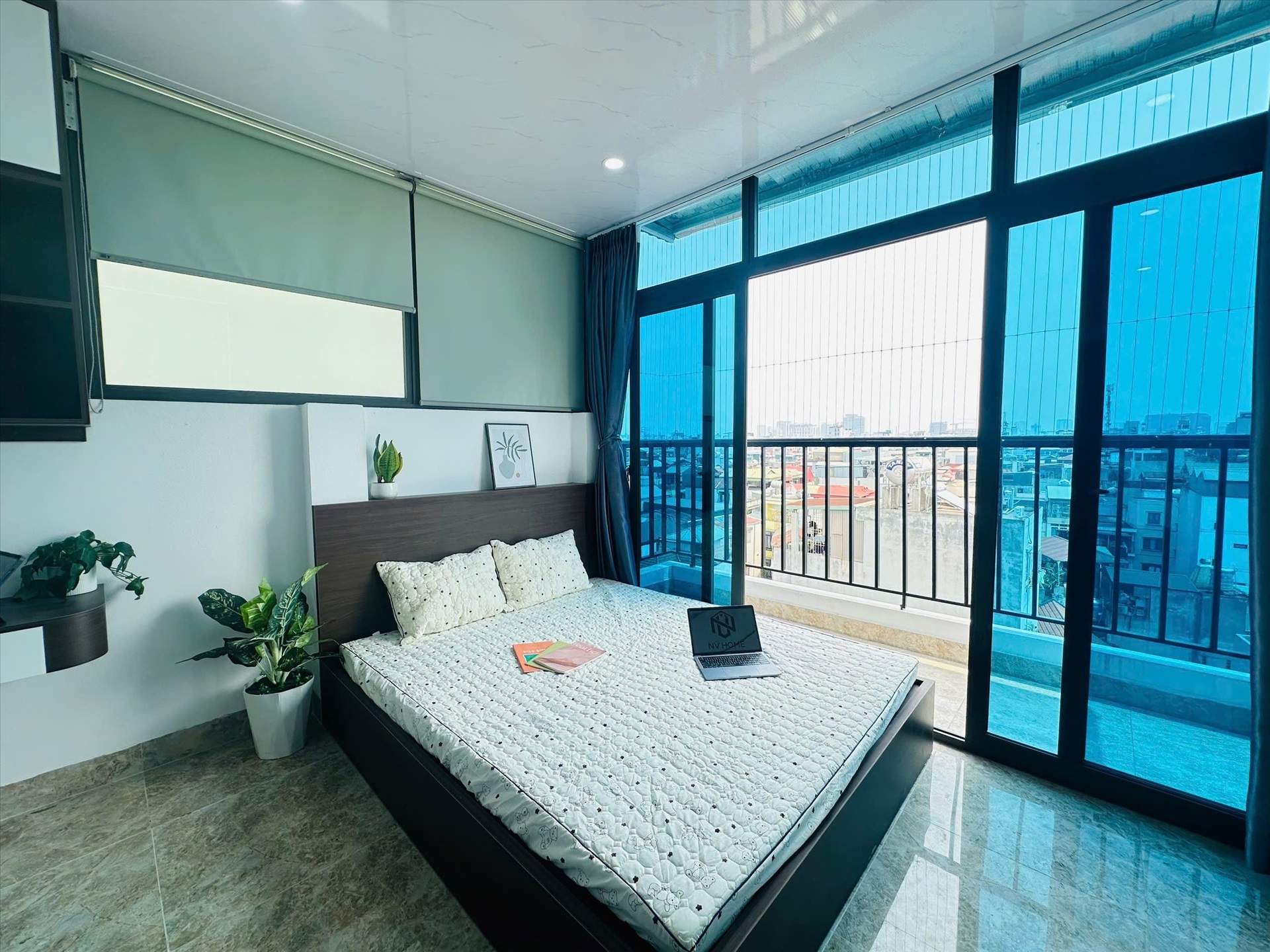 Phòng trọ Studio 35m2 tại NV Home Hào Nam - Đống Đa - Phòng ngủ