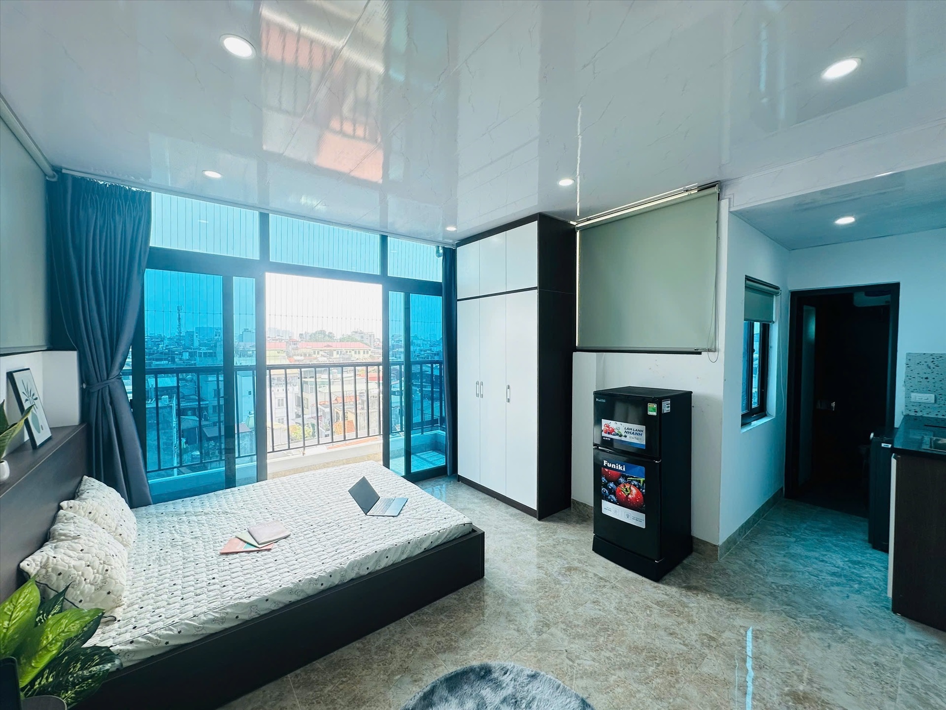 Phòng trọ Studio 35m2 tại NV Home Hào Nam - Đống Đa - Phòng ngủ