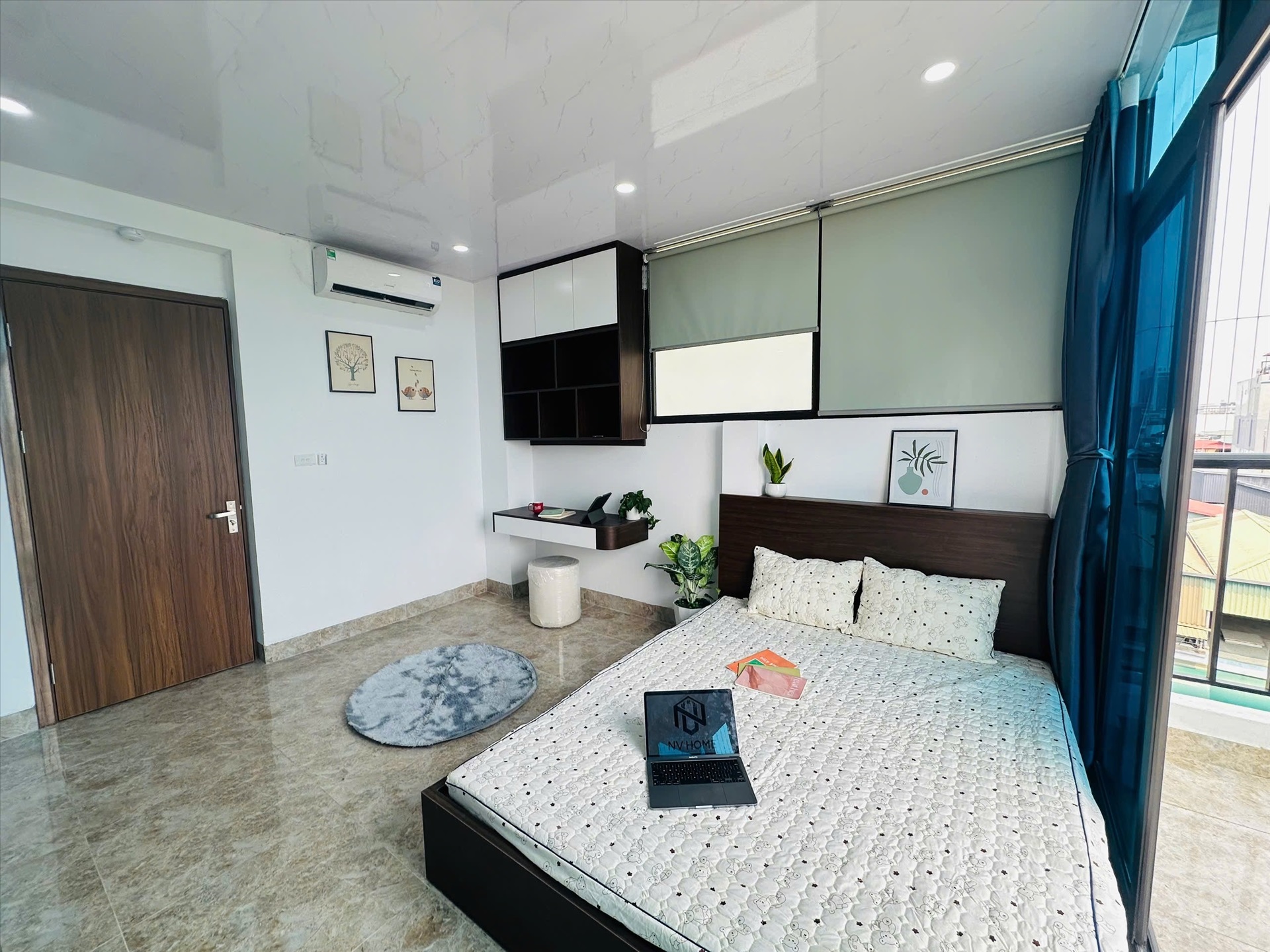 Phòng trọ Studio 35m2 tại NV Home Hào Nam - Đống Đa - Phòng ngủ