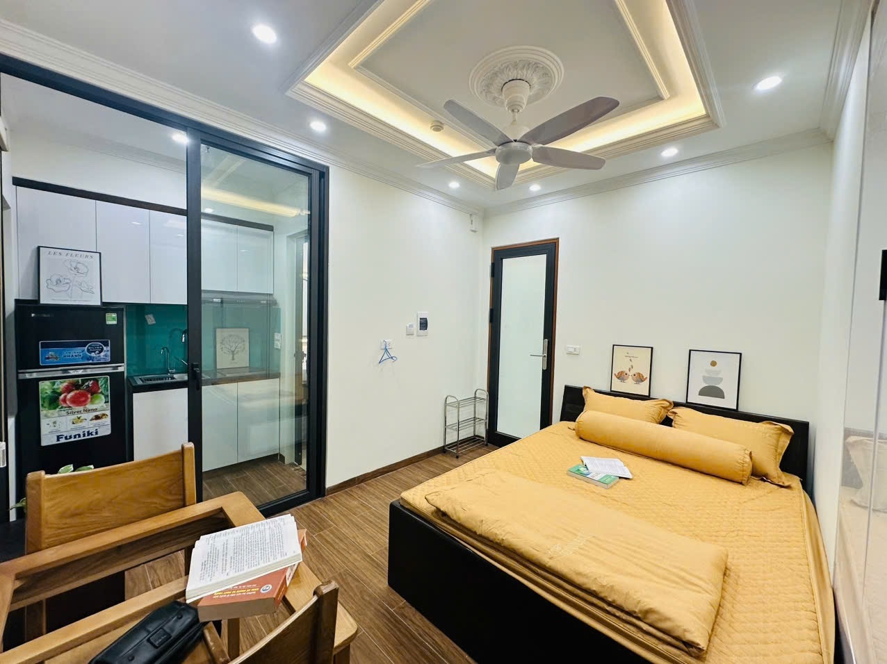 Phòng trọ Studio 22m2 tại NV Home Mỹ Đình - Nam Từ Liêm - Phòng ngủ