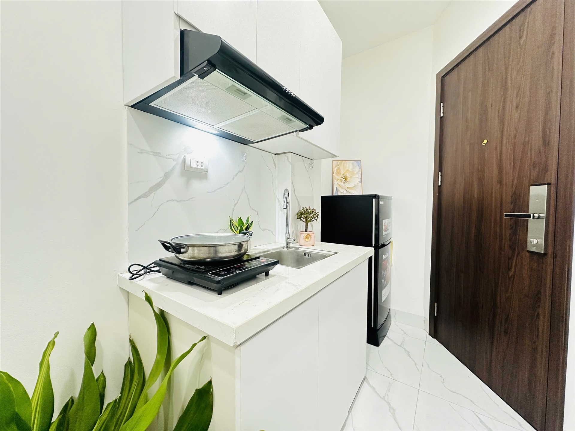 Phòng trọ Studio 20m2 tại NV Home B Thái Thịnh - Đống Đa - Phòng bếp