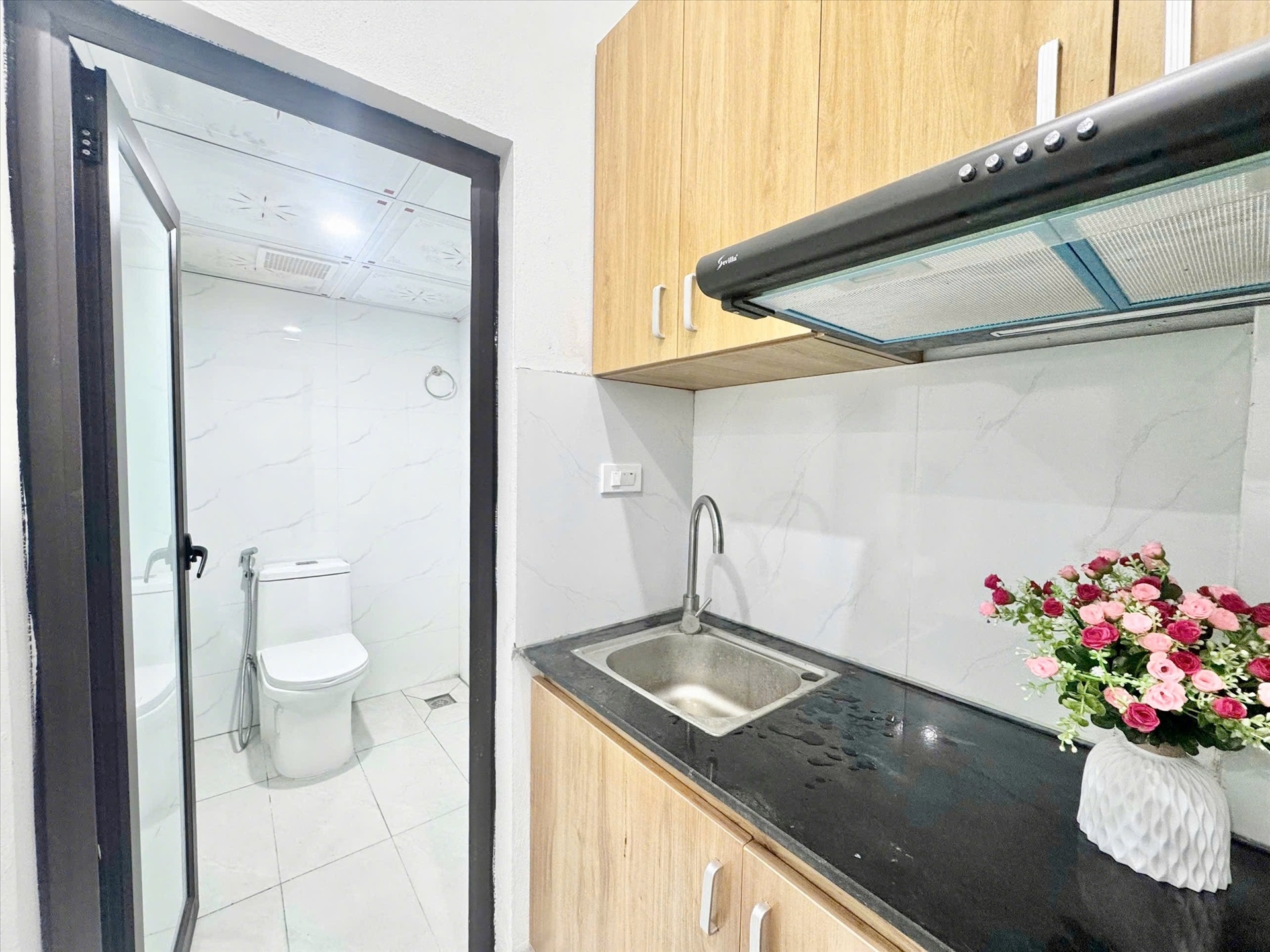 Phòng trọ Studio 25m2 tại Time House 10 Cổ Nhuế - Bắc Từ Liêm - Phòng bếp