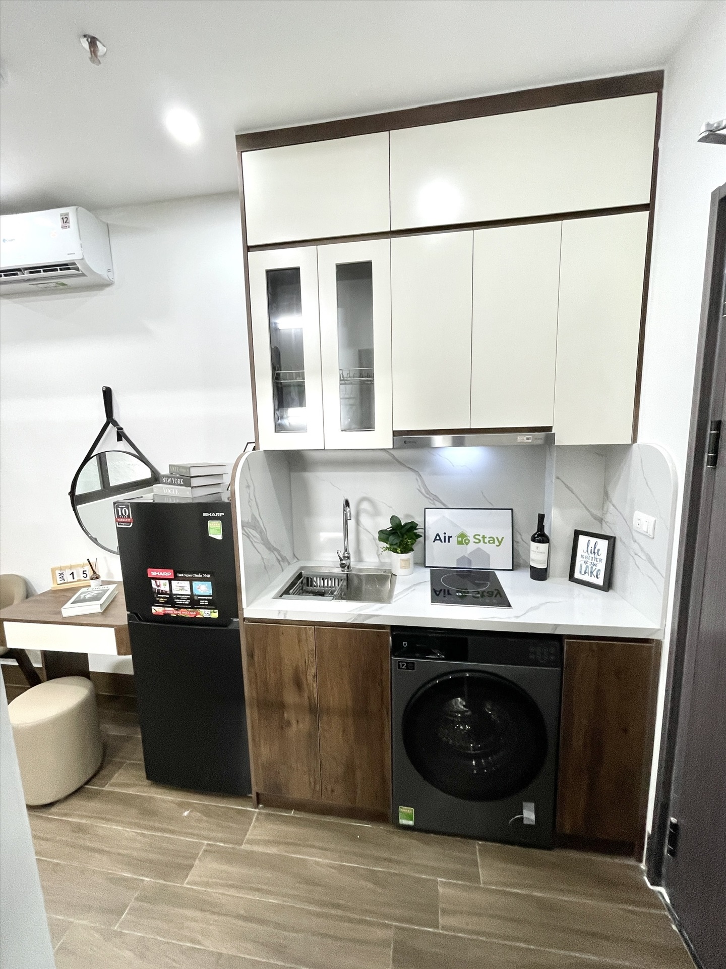 Phòng trọ Duplex 20m2 tại Airstay Lê Trọng Tấn - Thanh Xuân - Phòng bếp