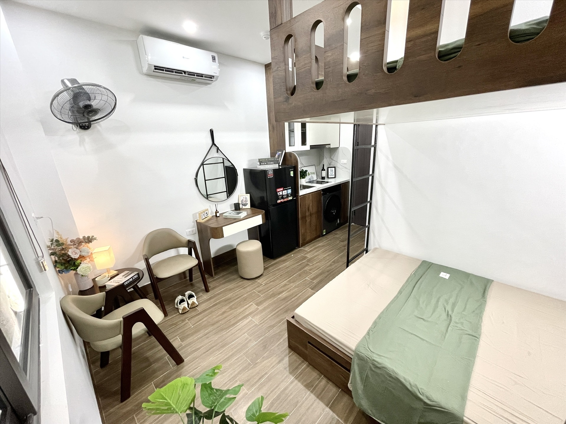 Phòng trọ Studio 20m2 tại Airstay Lê Trọng Tấn - Thanh Xuân - Phòng ngủ