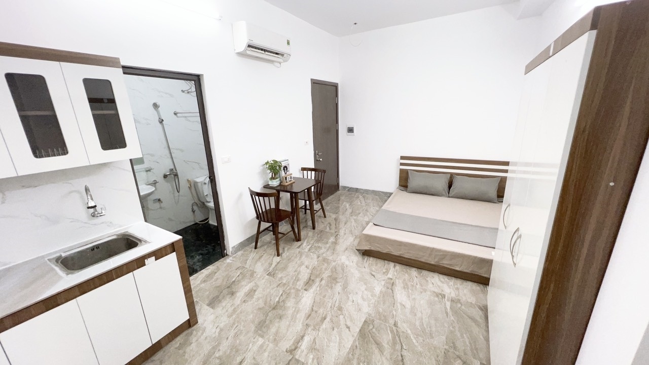 Phòng trọ Studio 22m2 tại QHOME Trung Kính - Cầu Giấy - Phòng ngủ