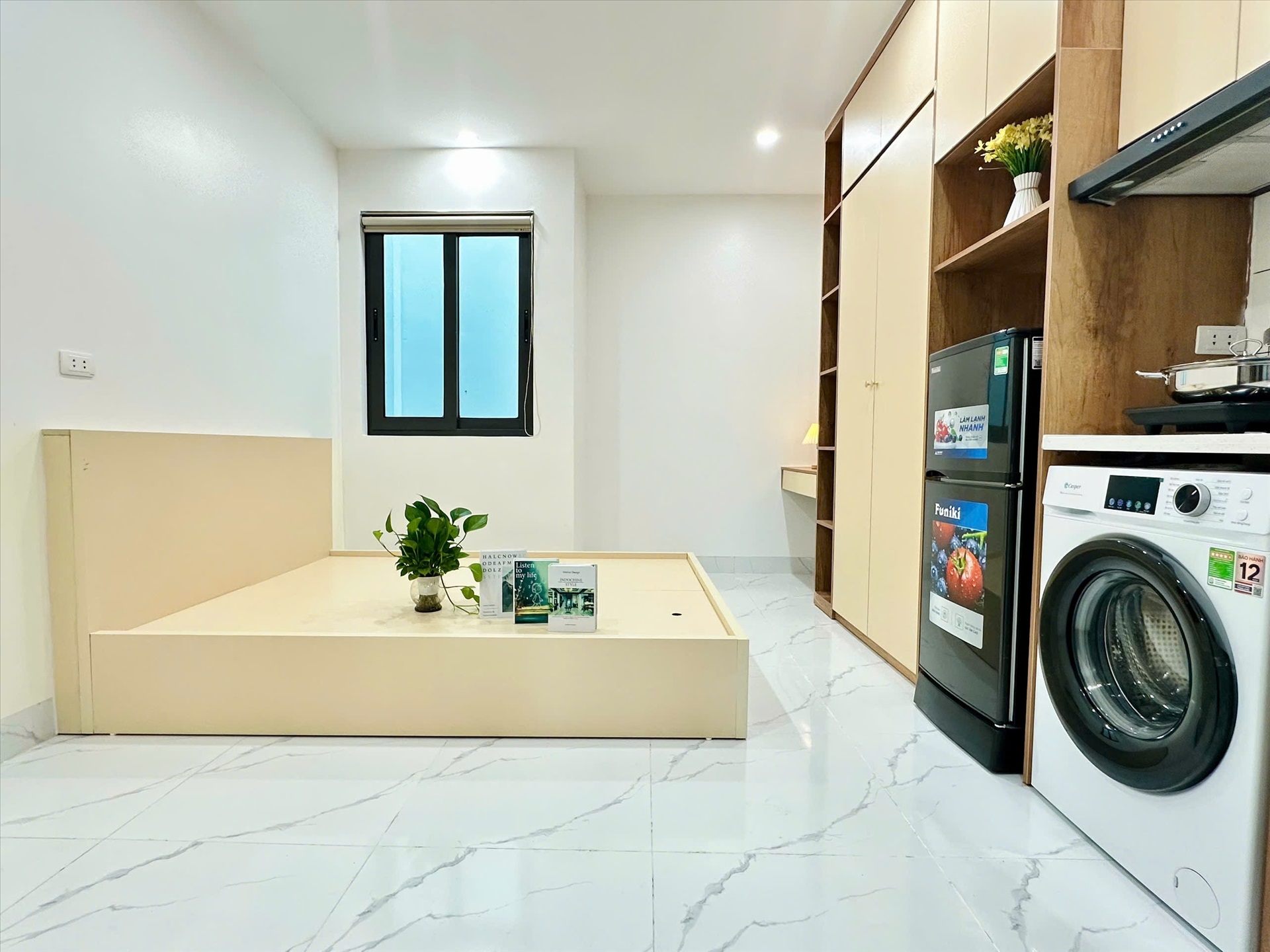 Phòng trọ Studio 22m2 tại Suha Home Trương Định - Hoàng Mai - Phòng ngủ
