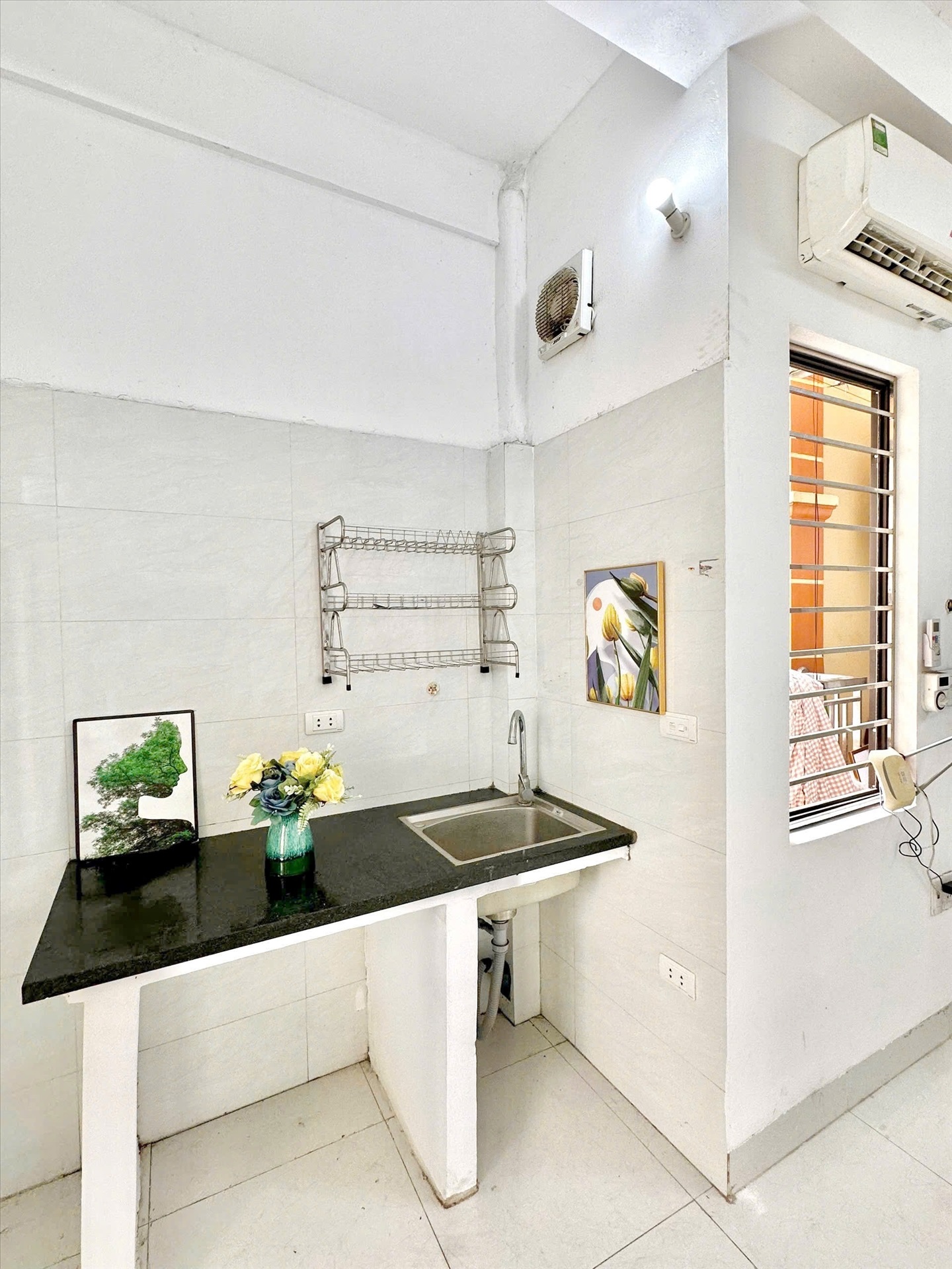 Phòng trọ Studio 30m2 tại Time House 1 Phú Diễn - Bắc Từ Liêm - Phòng bếp
