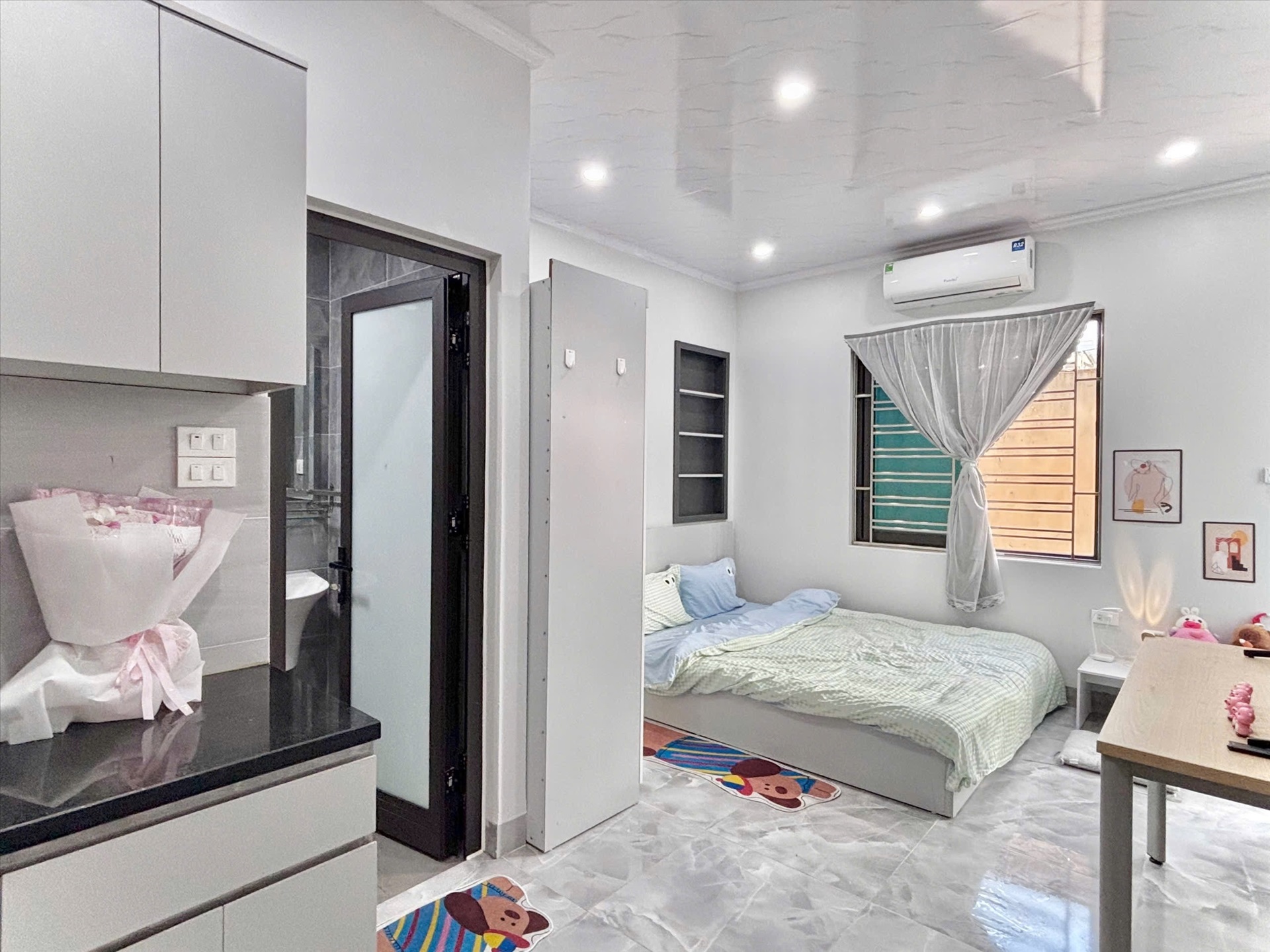 Phòng trọ Studio 25m2 tại Timehouse 3 Phú Mỹ - Nam Từ Liêm - Phòng ngủ