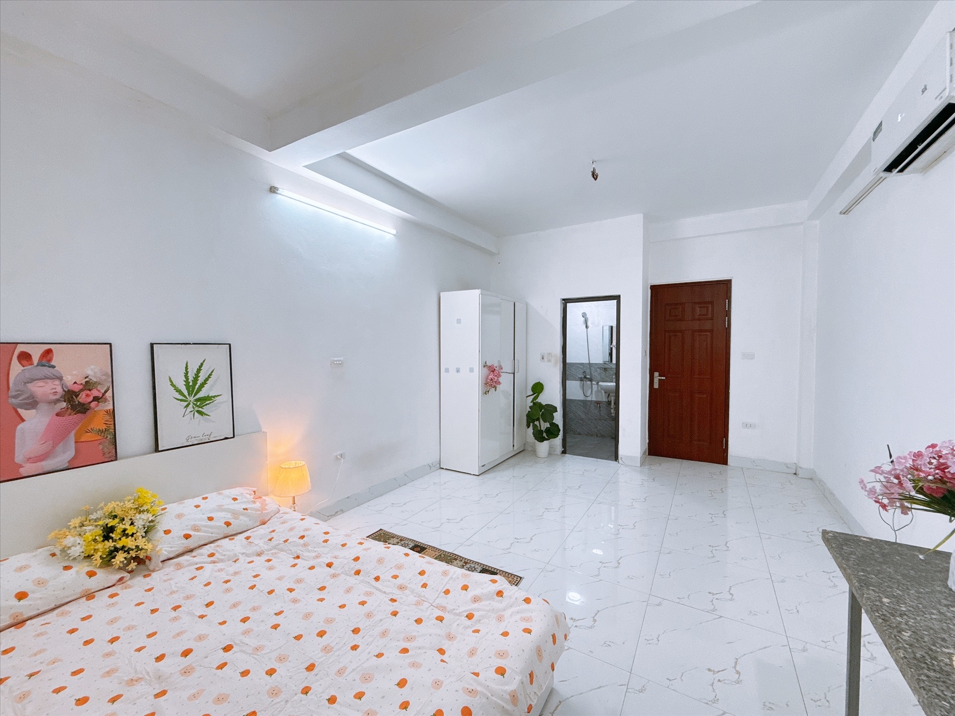 Phòng trọ Studio 25m2 tại Happy Homes 1 Trần Bình - Cầu Giấy - Phòng ngủ