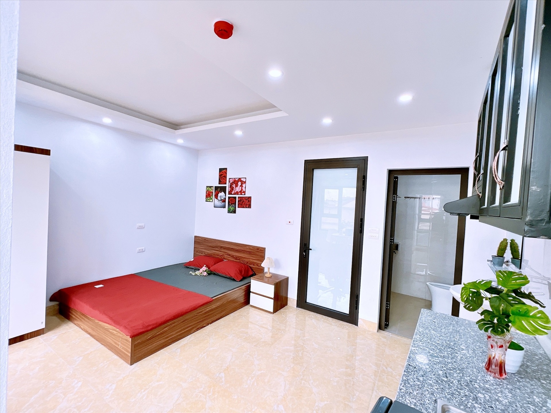 Phòng trọ Studio 25m2 tại Happyhomes 1 Lạc Long Quân - Tây Hồ - Phòng ngủ
